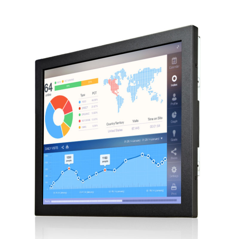 Infrared 17 Inch Touch Screen Monitor Industrial Grade 1280×1024 Resolution ODM