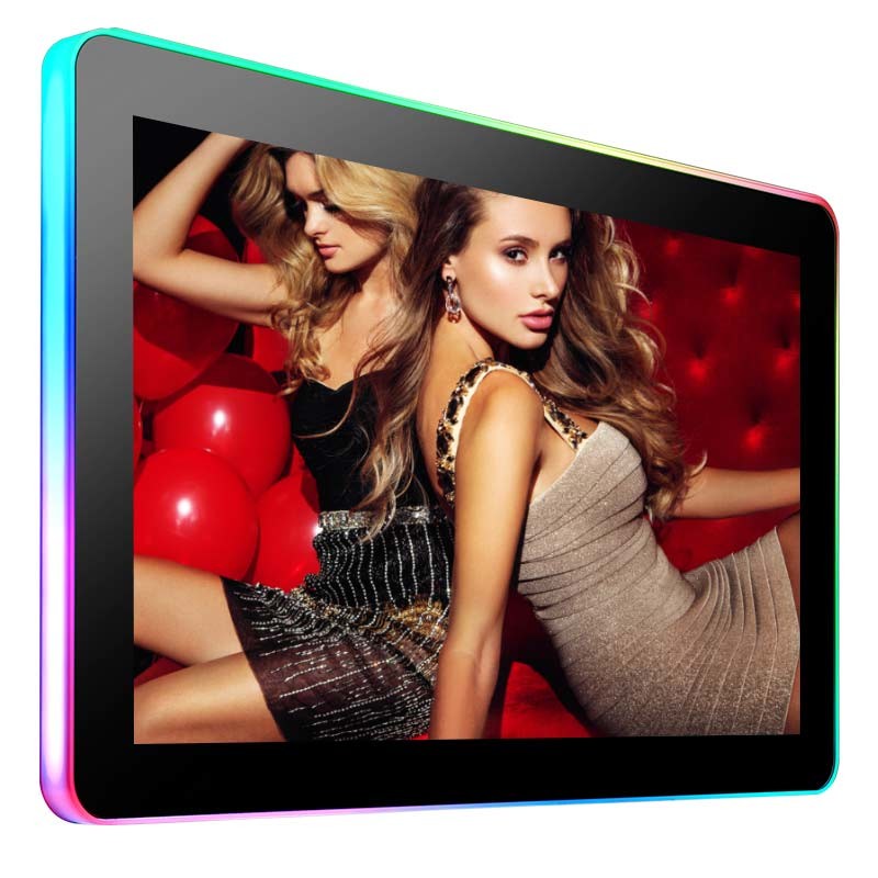Industrial 23 Inch PCAP Touch Monitor With LED Flexible Strip Slots Casino